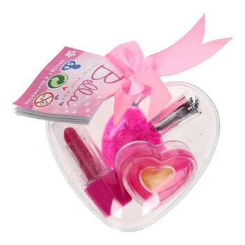 3-delers Bella sminkesett for barn i hjerteform i display (18 stk.)