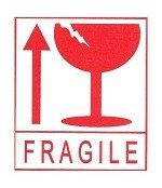 FRAGILE Etikett / FORSIKTIG Klistremerke (45 ark)