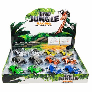 PULL BACK JUNGELBILER I DISPLAY (12 stykker)
