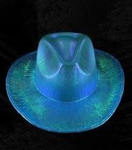GLITTER COWBOY-HATT - BL&Aring; (6 stk.)