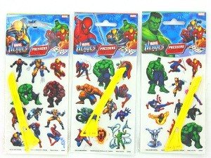 MARVEL HEROES GNINGSDEKALER / KLISTREMERKER (24 stk.)