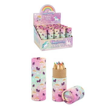 12 Fargeblyanter i Tube: Modell Unicorn / Enh&oslash;rning - I Display (20 stk.)