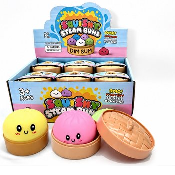 RAGE - Squishy Bun Dumplings STOR (M&aring;l 8.5x8.5x4.8 cm) - Viral 2026 Fidget Toy (12 stk.)