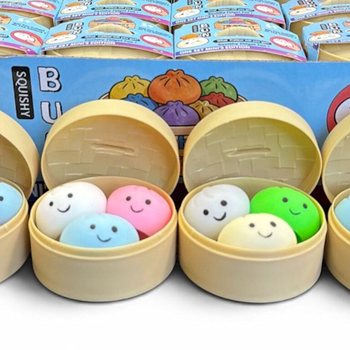 RAGE - Squishy MINI&rsquo;S EDITION Bun Dumplings LITEN (5.3 x 5.3 x 4.1 Cm) Viral 2026 Fidget Toy (24 stk.)
