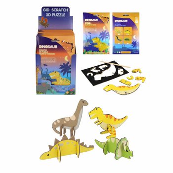 SCRATCH 3D Dinosaur-puslespill - Display (18 stk.)