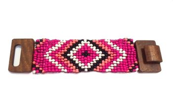 Aztekisk Trearmbånd med Lås Fuchsia (1 stk)