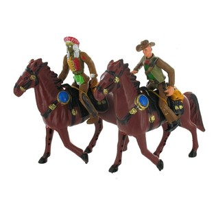 COWBOY OG INDIANERE PÅ HEST (8 stk.)