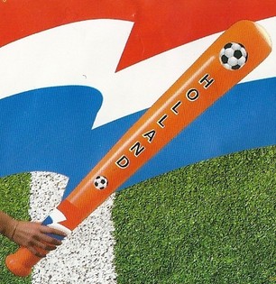 ORANSJE OPPBLÅSBAR KLUBBE, 90 cm lang! (12 stk.)
