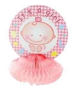 Borddekorasjon Baby Shower - Babyrosa (12 stk.)