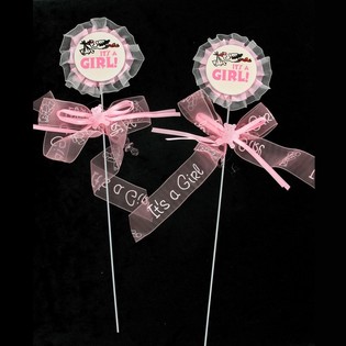 Kakepynt F&oslash;dsel / Baby Shower - It's a Girl (12 stk.)