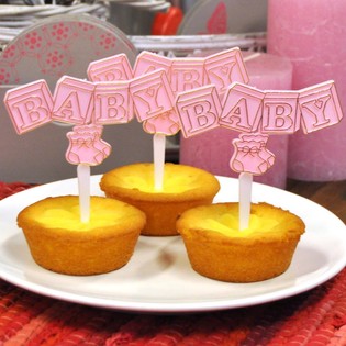 Muffinspinnar F&oslash;dsel - Babyrosa (12 stk.)