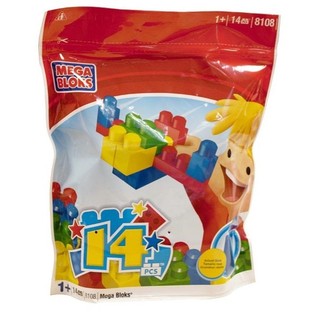 Mega Bloks 8108 - Pose med store byggeklosser (14 deler)