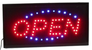 LED REKLAMESKILT - OPEN 2 FARGER