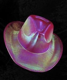 GLITTER COWBOYHATT - ROSA (6 stk.)
