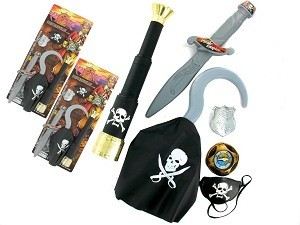 Piratsett på Kort - Modell 1 (6 stk.)