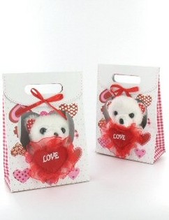 "I LOVE YOU" bamse i gavepose (6 stk.)