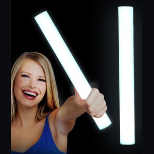 LED Skumpinne Ensfarget - Party-stav - HVIT (24 stk.)