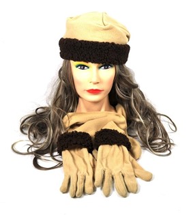 Mikrofleesett 3 deler beige
