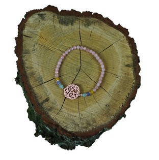 Rosa armbånd med anheng (1 stk.)