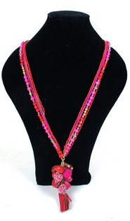 Ibiza Look Halskjede Fuksia (1 stk)