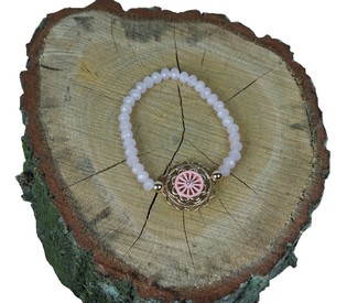 Rosa Ibiza-armbånd med anheng (1 stk.)