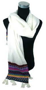 Luksus Ibiza-look Skjerf Krem (1 stk)