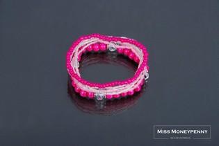 Ibiza-armbånd 7-raders Rosa (1 stk) - Engros