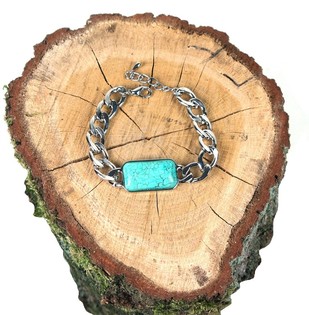 Armbånd i Ibiza-stil Sølvlook Blå (1 stk)