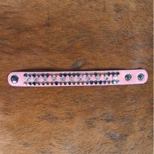 Ibiza-armbånd Rosa med Nagler & Strass (1 stk.)