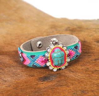 Ibiza Armbånd Sølv Grønn Buddha (1 stk.)