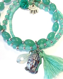 Ibiza-stil Armbånd Mint Buddha (1 stk.)