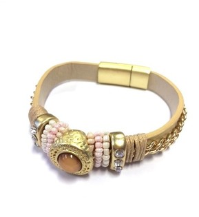 Luksus Ibiza Style Armbånd Krem / Taupe (1 stk)