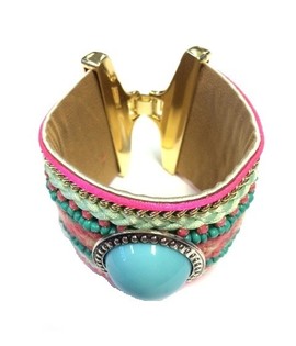 Luksus Ibiza-armbånd Turkis / Rosa (1 stk.)