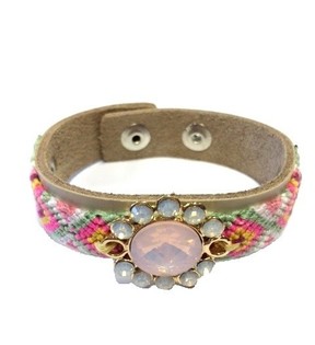 Luksus Ibiza-stil Armbånd Krem/Taupe Blomst (1 stk)