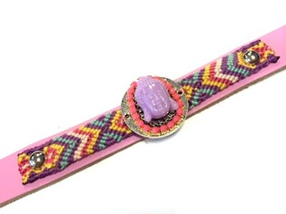 Luksus armbånd lilla Buddha (1 stk)