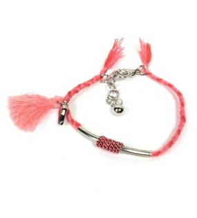 Flettet Ibiza-armbånd Rosa (1 stk.)
