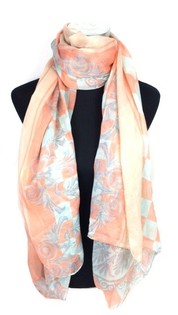 Ibiza look skjerf oransje/lyseblå (1 stk.)