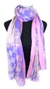 Ibiza-stil skjerf lilla/rosa (1 stk.)