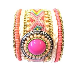 Luksus Bredt Armbånd Laks/Rosa (1 stk.)