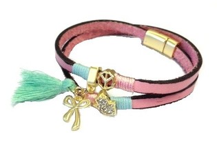 Rosa Armbånd Ibiza-stil (1 stk)