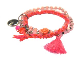 Armb&aring;nd 3 rader Rosa (1 stk.)
