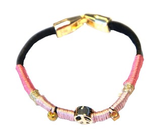 Ibiza Look Armbånd med Peace-tegn Rosa (1 stk.)