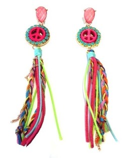 Ibiza Look Øredobber Rosa Peace (1 stk)
