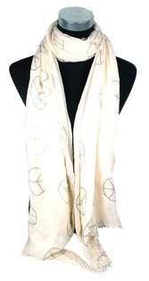 Ibiza Look Skjerf Krem Peace (1 stk)