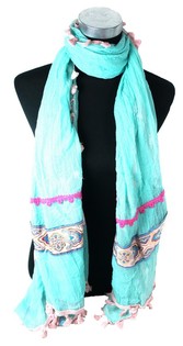 Luksus Ibiza-look Skjerf Turkis (1 stk.)