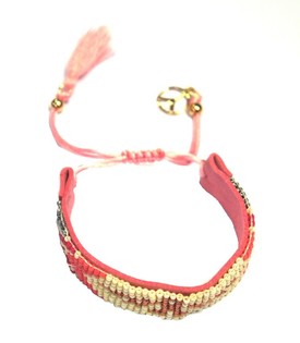 Rosa armbånd Ibiza-stil (1 stk.)