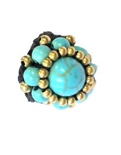 Ibiza-ring med turkis stein | Boho-ring
