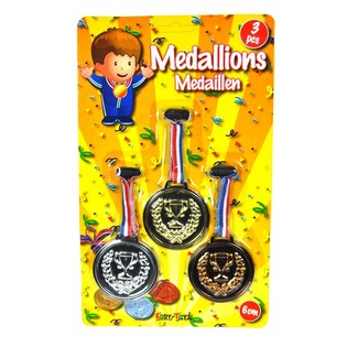 3-delers medaljesett p&aring; kort (12 stk.)