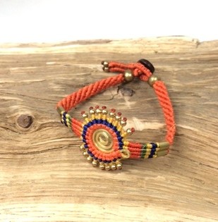 HANDMADE ORIGINALS Armb&aring;nd Oransje/Brun (1 stk)