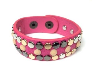 Armbånd i Ibiza-stil Rosa med Nagler (1 stk)